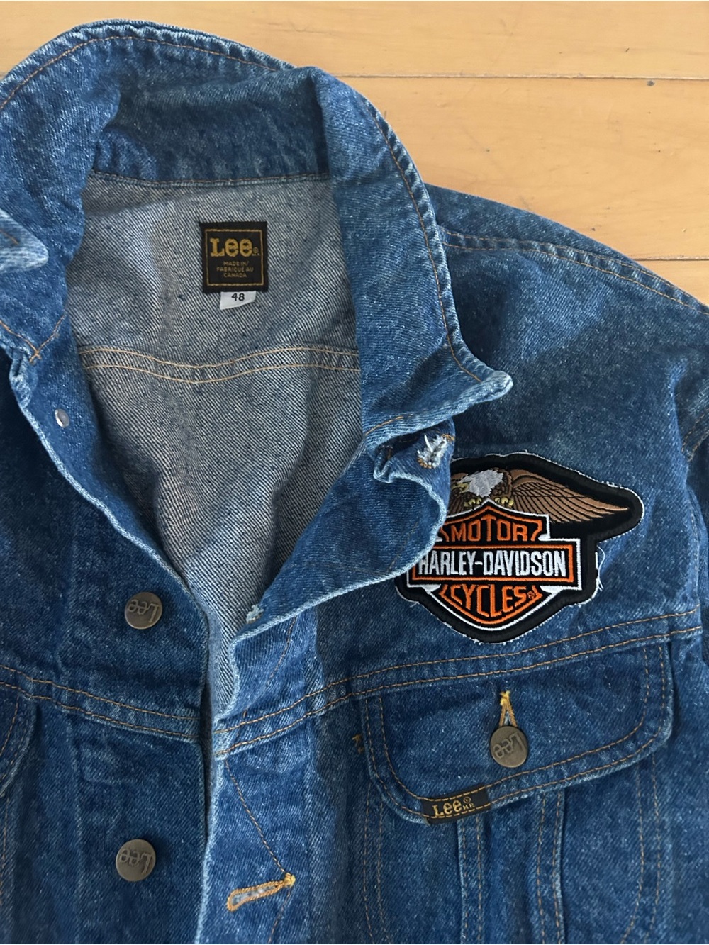 Lee Blue Denim Jacket with Harley-Davidson Patch